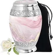 Blush Pink Marble Urns for Human Ashes - Large Size (10 Inch) for Adults