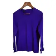 Talbots Womens Quit Luxury Lambs Wool Deep Purple Sweater Medium Cottagecore
