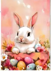 Junk Journal Art Cards, Easter Bunnies, 10 pcs, 4" x 6"