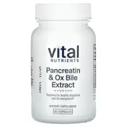 2 X Vital Nutrients, Pancreatin & Ox Bile Extract, 60 Capsules