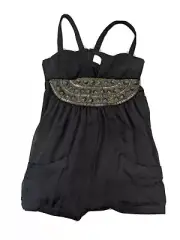 Sass & Bide Amulet Metal Bustier Black Romper Sleeveless with Pockets Sz 6 NWOT