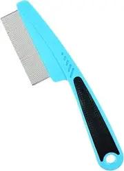 Flea Comb for Dog Cat Flea Lice Tear Stain Remover Pet Combs Fine Tooth Grooming Removal Tool Blue