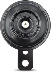 Yumfugu Pack-1 Car Snail Horn Whistle, 12V Round Loud Speaker, Waterproof Snail Horn Replacement Kit, Universal for Most Electric Vehicles, Motorcycles, Cars (Black)