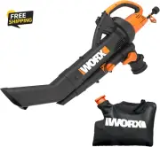 WG505 Trivac 12 Amp 3-In-1 Electric Leaf Blower/Leaf Vacuum/Mulcher, Metal Impel