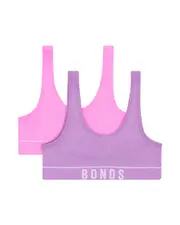 Bonds Girls Retro Rib Crop 2Pack