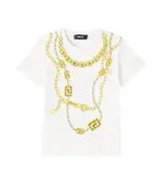 [Versace Kids] Versace Kids Printed cotton jersey T-shirt Y 14 white