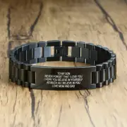 Engraved To My Son Stainless Steel Men Bracelet From Love Dad Mom Birthday Gift