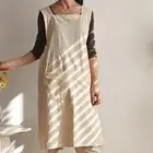Cotton Apron Versatile Lightweight with 2 Front Pockets for Adults Sturdy Bib