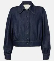 [Dries Van Noten] Dries Van Noten Cropped denim jacket AU 16 blue