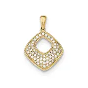 14K PavÃƒÂ© Diamond Square Pendant