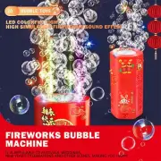 Fireworks Bubble Machine Multi-Holes Automatic Bubble Blowing Toy Lights Sound