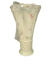 Lenox Posey Baskets Trumpet Vase 9.5” T Gloss Porcelain Floral Design New No Box