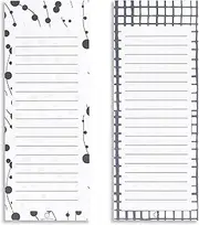 Peach Tree Shade Magnetic Notepads, 2-Pack 60 Sheets Per Pad 3.5” x 9”, for Fridge, Kitchen, Shopping, Grocery, to-Do List, Memo, Reminder, Note, Book, Stationery (Inknotes Flourish)