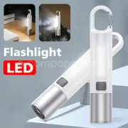 Portable LED Flashlight USB Rechargeable Bright Mini Torch Lamp Light with Hook