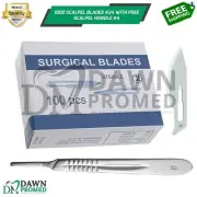 1000 Sterile Surgical Blades #24 with BP Scalpel Handle #4 Medical ENT Dental