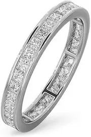 [JTC LTD] 1.00 Carat F-G/SI Princess Cut Natural Diamond Full Eternity Wedding Band | White, Yellow & Rose Gold | Channel Set Ring | 2.5MM