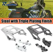 Chrome Black Tour-Pak Pack Mount Luggage Rack Docking For Harley Touring 2009-13