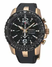 Seiko Sportura SNAF28 SNAF28P1 Mens Watch Alarm Dual Time Chronograph RRP $999
