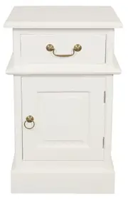 Tasmania 1 Door 1 Drawer Bedside Table - Right - White