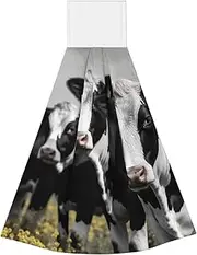 BWLHJKE Coral Velvet Hand Wipes Kitchen Dish Cloths Black White Cows Hand Towels Microfiber Cleaning Cloths for Bathroom Hanging Washcloths Kitchen Towels Absorbent Dish Towels