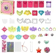 Princess Toy Jewelry Set - Pretend Play Jewelry for Little Girls,Children Toy Treasure Box Pretend Play Rings 3-9 Years Old
