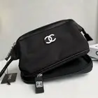 New CHA-NELSparkling Black Cosmetic Makeup Pouch Make-Up Case Clutch Bag Decor