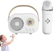 Krujecnt Portable Karaoke Machine | Portable Karaoke Speaker Microphone,Creative Karaoke Machine with Voice Changing Effects, Wireless Karaoke Speaker with Microphones