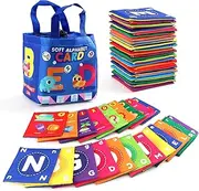 Hapavis Baby Soft Alphabet Cards Cloth Alphabet Flash Cards Colorful Early Education Toys for Toddler Infants and Kids