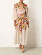 Brand New Zimmermann Alight Maxi Skirt And Billow Blouse Set Size 1
