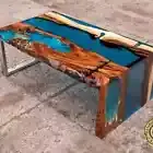 Epoxy Resin Dining Table – Handmade Luxury Furniture – Modern Wood & Resin Table