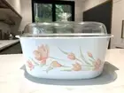 Vintage Corningware Peach Floral 5 Litre Casserole