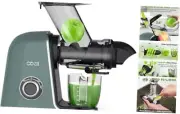 Cold Press Juicer,Non-Clog Slow Masticating Juicer Soft/hard Mode & Green