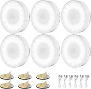 Electight 6 Pack Motion Sensor Light Indoor [Newest 14 LEDs], USB Rechargeable Night Light, Long Last Battery & 3 Light Modes, Wireless Magnetic Nightlight for Closet, Stairs, Hallway (Cold White)