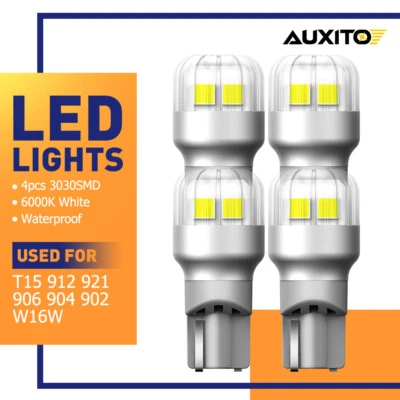 AUXITO 6000K White T15 4-LED Backup Reverse Light 912 921 W16W Bright 3000LM (for: Isuzu)