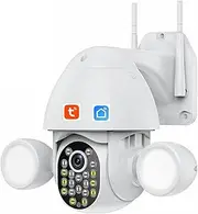 Security Camera Outdoor,Tuya Smart 3MP Surveillance Camera Lights WiFi AI Humanoid Detection Cloud CCTV LED Light Bulb Security Camera