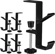 CATIEBYE 5pcs Removable Clamp Desk Hooks Versatile Hangers for Headphones Bags and Cables Organize Your Workspace Reduce Clutter and Enhance Accessibility