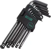 DISEN 13 Pieces Hex Key Allen Wrench Set Metric Size with Ball End, 1.27-10 MM