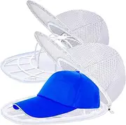 MCHKJ Hat Washer Cage Cleaner for Baseball Caps, Washing Machine or Dishwasher Compatible, With Mesh Bags, Cleaning Protector (2 Pack White)
