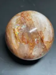 Fire Quartz Hematoid Quartz Crystal Sphere Ball Orb with Rainbows 57.9mm 267g