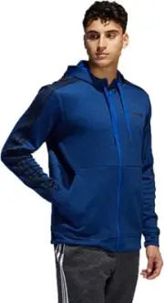 NWT adidas Men’s Tech Full Zip Fleece Hoodie Performance Hooded Track Jacket,XL
