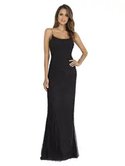 LARA New York Scoop Neck, Lace Up Open Back Dress in Black at Nordstrom, Size 12