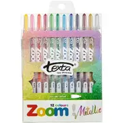 Texta Zoom Crayons 12 Pack Metallic