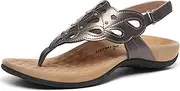 [Athlefit] Women's Arch Support Orthotic Sandals Comfortable Walking Orthopedic Thong Sandals