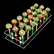 Acrylic Lollipop Stand 21Holes Acrylic Pop Holder Transparent Lollipop Display Detachable Cake Lollipop Stand Holder for Wedding Baby Shower Birthday Party Halloween Christmas Candy Decoration