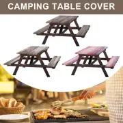 3 Pcs Picnic Table Cover and Bench Covers Set Polyester Fitted Camping FaMkI