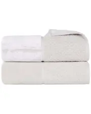 Superior Set of 2 Lodie Cotton Plush Jacquard Solid & Two-Toned Bath Sheets
