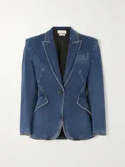 [MCQUEEN] MCQUEEN - Denim Blazer - Blue - IT40 IT 40 Blue