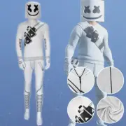 DJ MarshMello Music Party Jumpsuit + Full Mask - 2 Pcs Set Adult Costume Cosplay