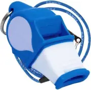 Fox 40 Sonik Blast CMG 3-Chamber Pealess Whistle + Lanyard, Blue/White