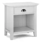 Acadian SOLID WOOD 24 inch Wide Bedside Nightstand Table in White